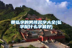 带弘字的男孩名字大全(弘字配什么字最好)