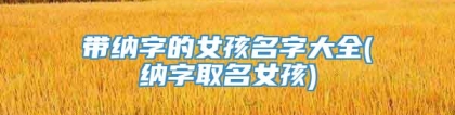 带纳字的女孩名字大全(纳字取名女孩)