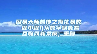 周易大师前传之梅花易数 程小程1(从数字赋能看互联网新发展)_重复