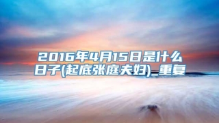 2016年4月15日是什么日子(起底张庭夫妇)_重复