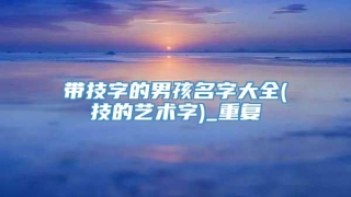 带技字的男孩名字大全(技的艺术字)_重复