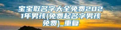 宝宝取名字大全免费2021年男孩(免费起名字男孩免费)_重复