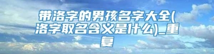 带洛字的男孩名字大全(洛字取名含义是什么)_重复