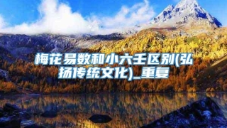 梅花易数和小六壬区别(弘扬传统文化)_重复