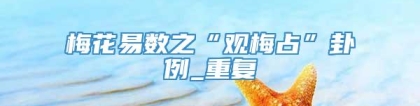 梅花易数之“观梅占”卦例_重复