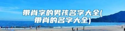 带肖字的男孩名字大全(带肖的名字大全)