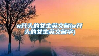 w开头的女生英文名(w开头的女生英文名字)