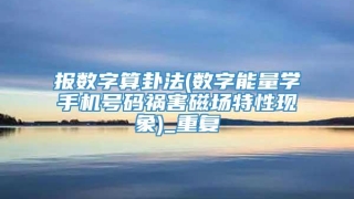 报数字算卦法(数字能量学手机号码祸害磁场特性现象)_重复