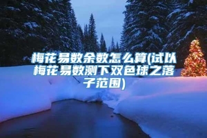 梅花易数余数怎么算(试以梅花易数测下双色球之落子范围)