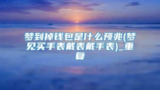 梦到掉钱包是什么预兆(梦见买手表戴表戴手表)_重复