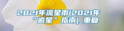 2021年流星雨(2021年“追星”指南)_重复