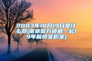 2003年10月19日是什么命(南京警方侦破一起19年前命案积案)