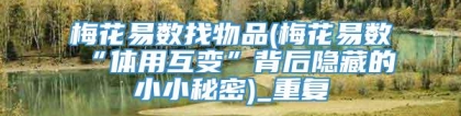 梅花易数找物品(梅花易数“体用互变”背后隐藏的小小秘密)_重复
