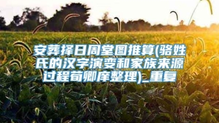 安葬择日周堂图推算(骆姓氏的汉字演变和家族来源过程荀卿庠整理)_重复