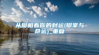 从脚相看你的财运(脚掌与命运)_重复