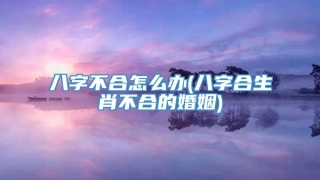 八字不合怎么办(八字合生肖不合的婚姻)
