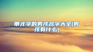 带才字的男孩名字大全(男孩有什么)
