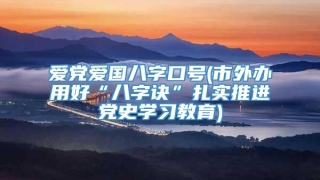 爱党爱国八字口号(市外办用好“八字诀”扎实推进党史学习教育)