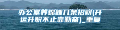 办公室养锦鲤几条招财(开运升职不止靠勤奋)_重复