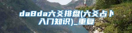 da8da六爻排盘(六爻占卜入门知识)_重复