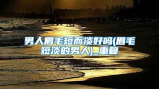 男人眉毛短而淡好吗(眉毛短淡的男人)_重复