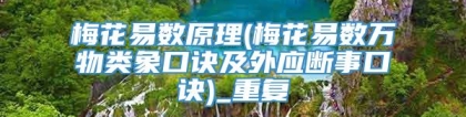 梅花易数原理(梅花易数万物类象口诀及外应断事口诀)_重复