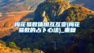 梅花易数体用互互变(梅花易数的占卜心法)_重复