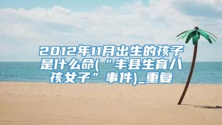 2012年11月出生的孩子是什么命(“丰县生育八孩女子”事件)_重复