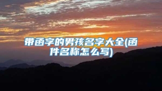 带函字的男孩名字大全(函件名称怎么写)