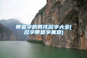 带夏字的男孩名字大全(名字带夏字寓意)