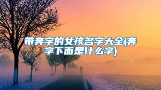 带奔字的女孩名字大全(奔字下面是什么字)