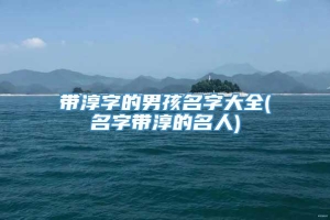 带淳字的男孩名字大全(名字带淳的名人)