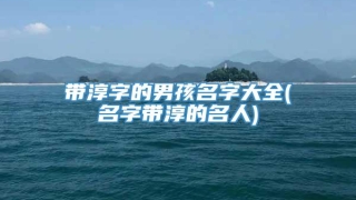 带淳字的男孩名字大全(名字带淳的名人)