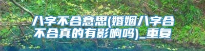 八字不合意思(婚姻八字合不合真的有影响吗)_重复