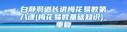 白静羽道长讲梅花易数第八课(梅花易数基础知识)_重复