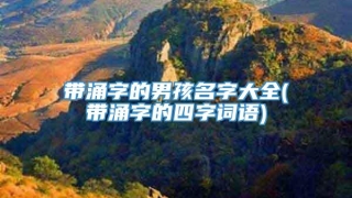 带涌字的男孩名字大全(带涌字的四字词语)