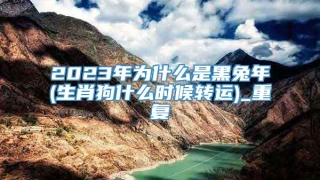 2023年为什么是黑兔年(生肖狗什么时候转运)_重复