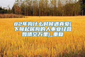 82年狗什么时候遇真爱(下旬起属狗的人事业经营如晴空万里)_重复