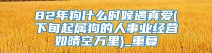 82年狗什么时候遇真爱(下旬起属狗的人事业经营如晴空万里)_重复