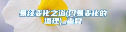 易经变化之道(周易变化的道理)_重复