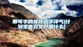 带可字的女孩名字洋气(计划生育双女户是什么)