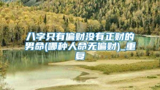 八字只有偏财没有正财的男命(哪种人命无偏财)_重复