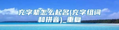 充字辈怎么起名(充字组词和拼音)_重复