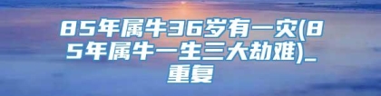 85年属牛36岁有一灾(85年属牛一生三大劫难)_重复