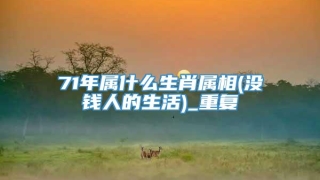 71年属什么生肖属相(没钱人的生活)_重复