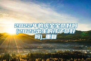 2022年的虎宝宝命好吗(2022出生的孩子命好吗)_重复