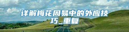 详解梅花周易中的外应技巧_重复