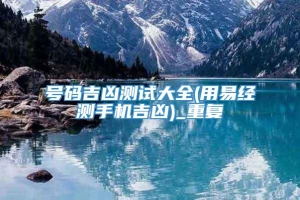 号码吉凶测试大全(用易经测手机吉凶)_重复