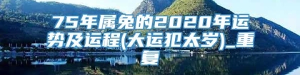 75年属兔的2020年运势及运程(大运犯太岁)_重复