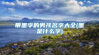 带墨字的男孩名字大全(墨是什么字)